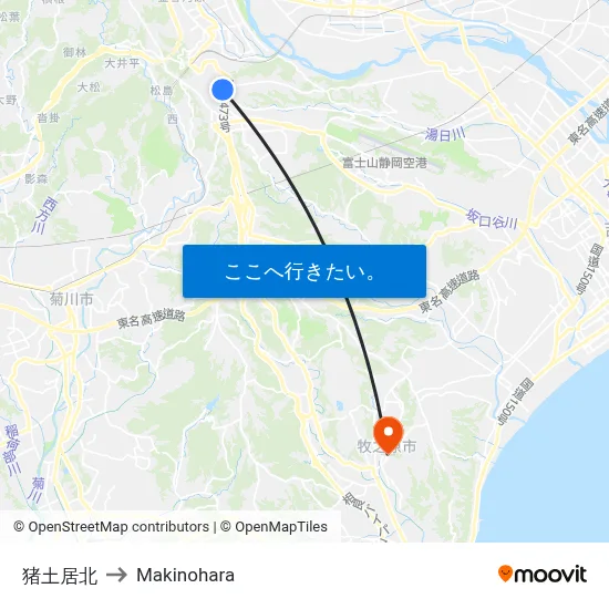 猪土居北 to Makinohara map
