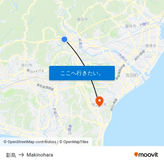 影島 to Makinohara map