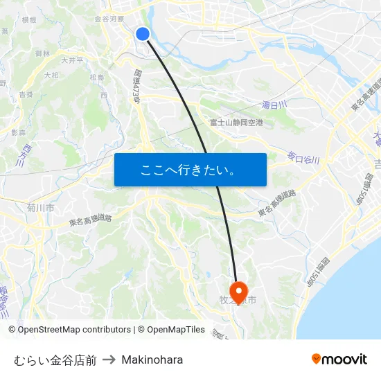 むらい金谷店前 to Makinohara map