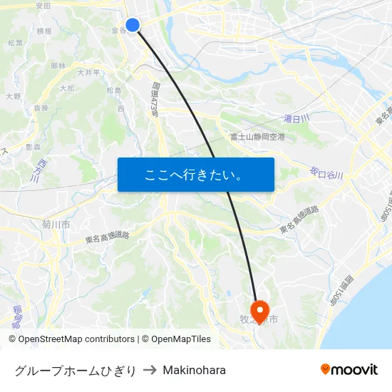 グループホームひぎり to Makinohara map