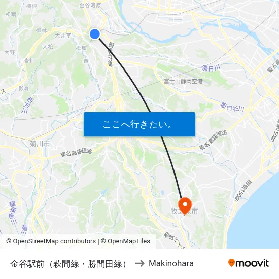 金谷駅前（萩間線・勝間田線） to Makinohara map