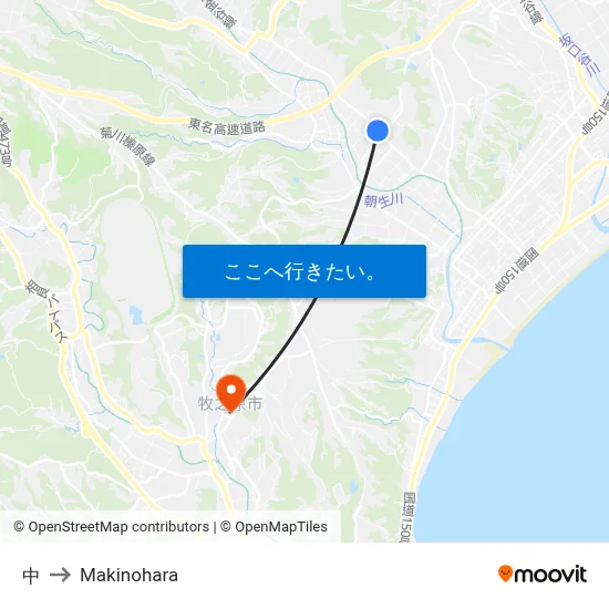 中 to Makinohara map