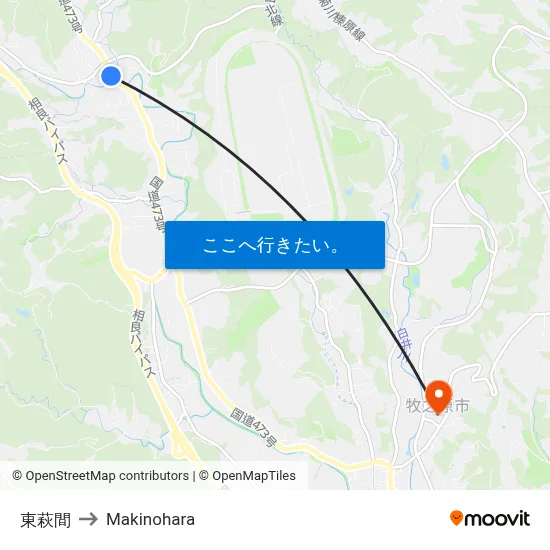 東萩間 to Makinohara map