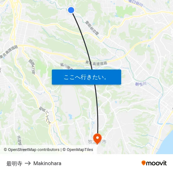 最明寺 to Makinohara map