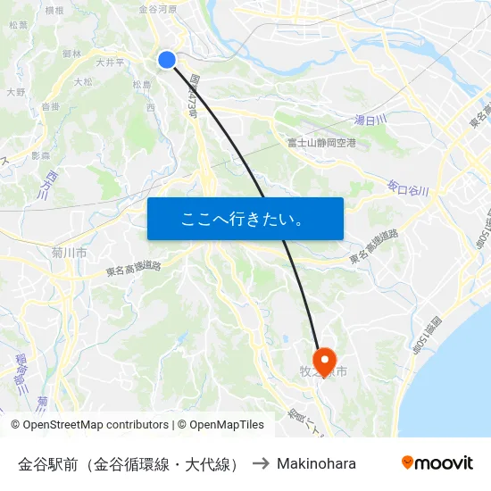 金谷駅前（金谷循環線・大代線） to Makinohara map