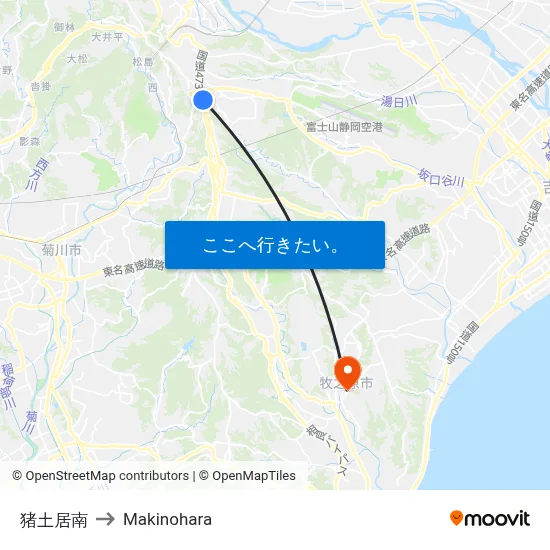 猪土居南 to Makinohara map