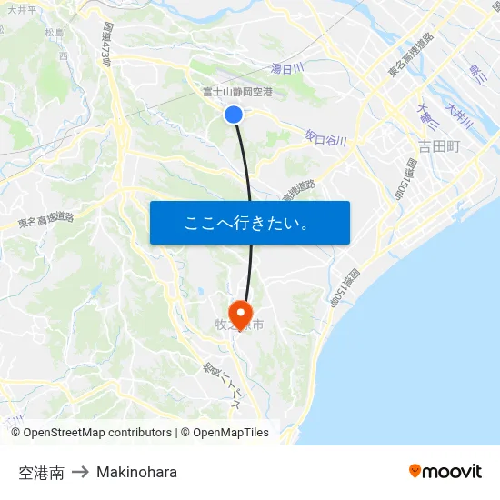 空港南 to Makinohara map