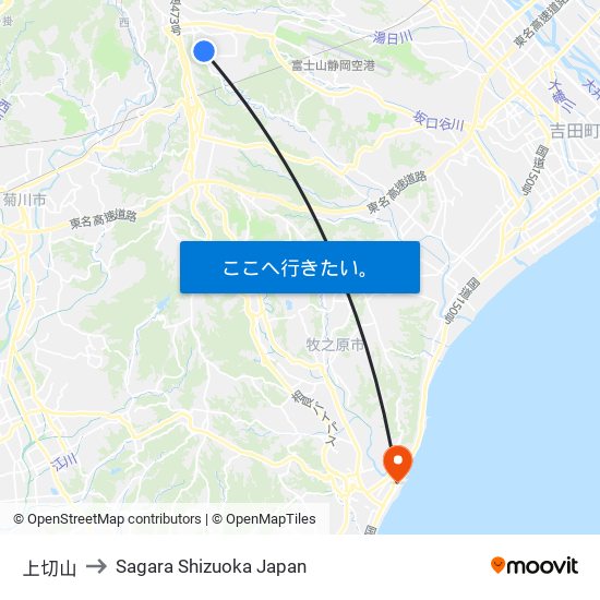 上切山 to Sagara Shizuoka Japan map