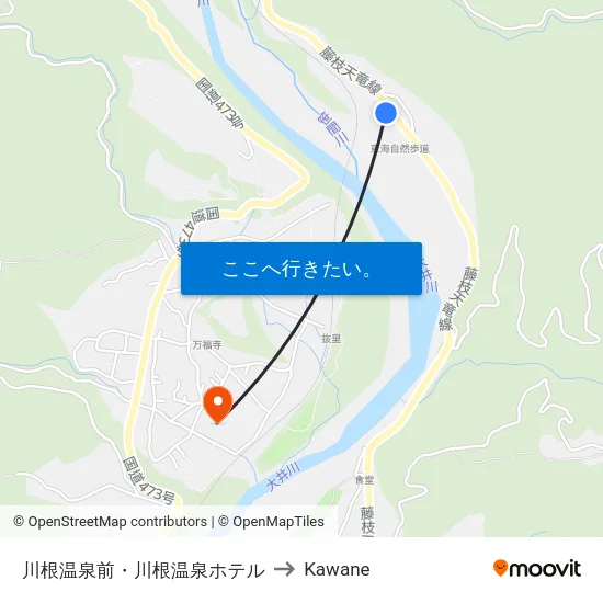 川根温泉前・川根温泉ホテル to Kawane map