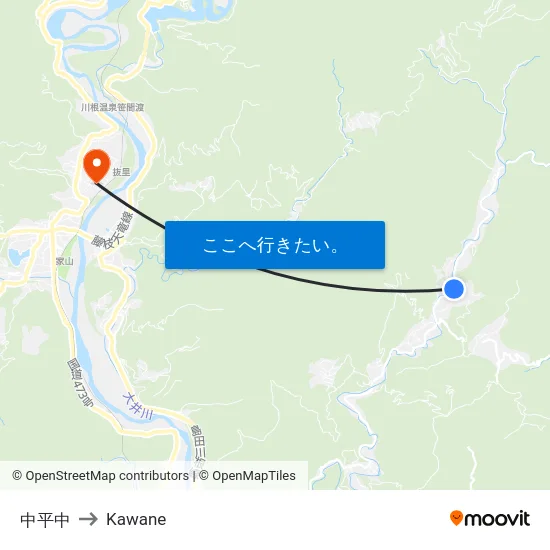 中平中 to Kawane map