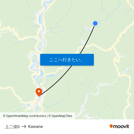 上二俣0 to Kawane map