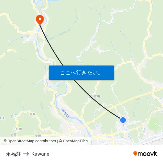 永福荘 to Kawane map