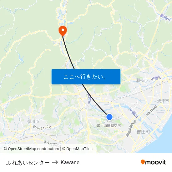 ふれあいセンター to Kawane map