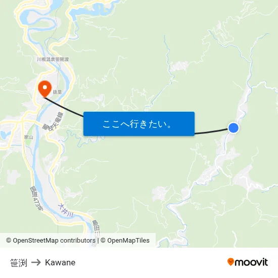 笹渕 to Kawane map