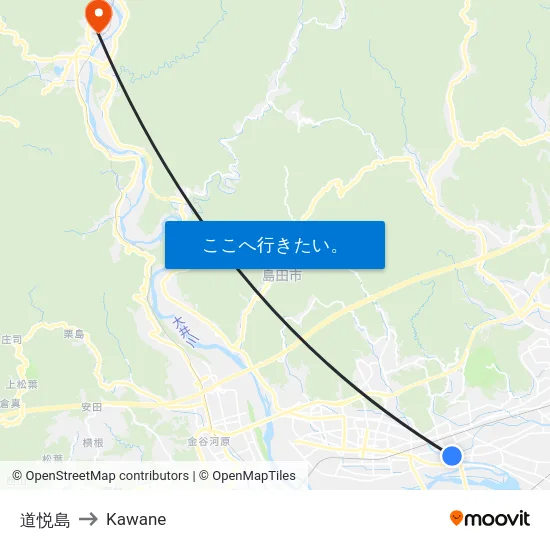道悦島 to Kawane map