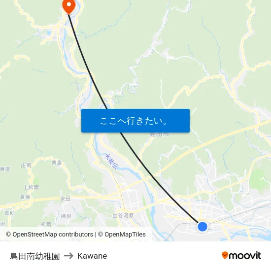 島田南幼稚園 to Kawane map