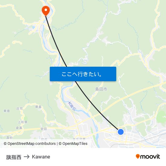 旗指西 to Kawane map