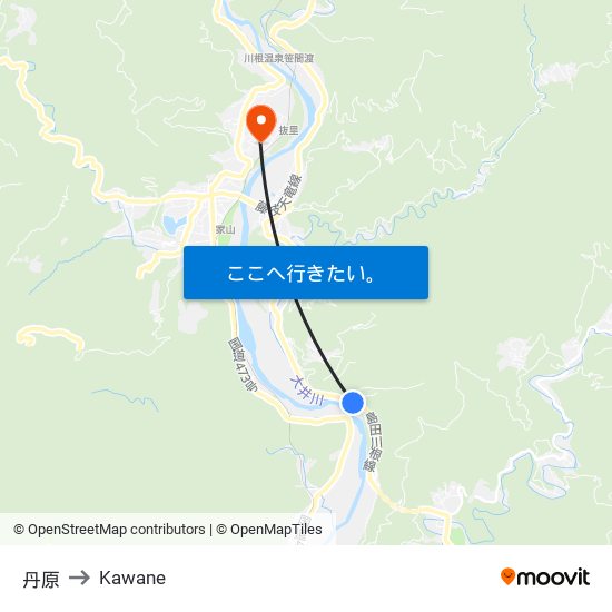 丹原 to Kawane map