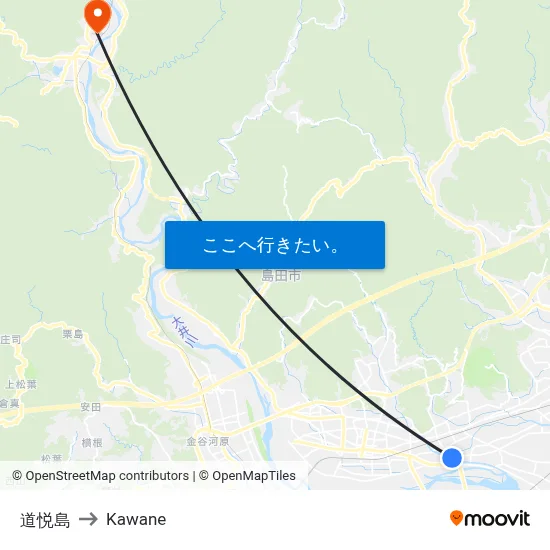 道悦島 to Kawane map