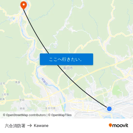 六合消防署 to Kawane map