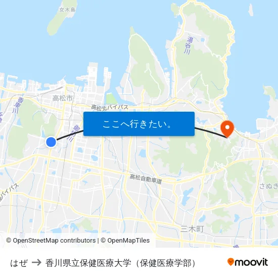はぜ to 香川県立保健医療大学（保健医療学部） map