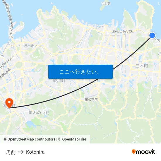 房前 to Kotohira map