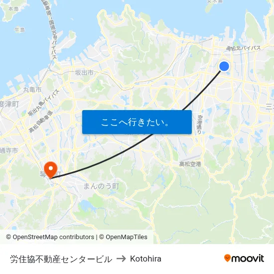 労住協不動産センタービル to Kotohira map