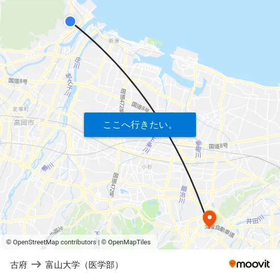 古府 to 富山大学（医学部） map