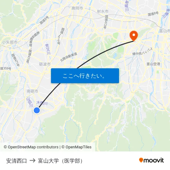 安清西口 to 富山大学（医学部） map