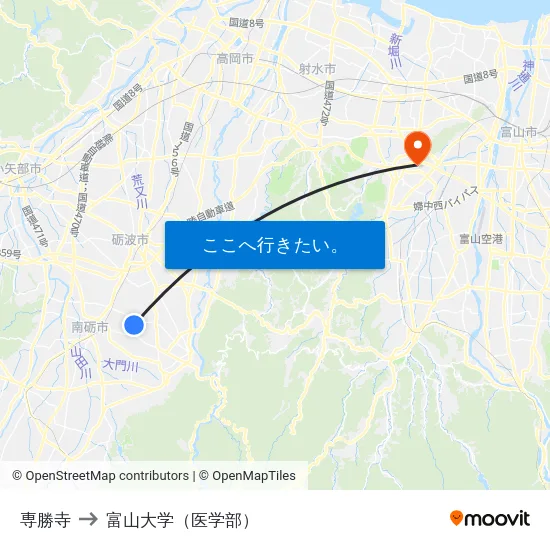 専勝寺 to 富山大学（医学部） map