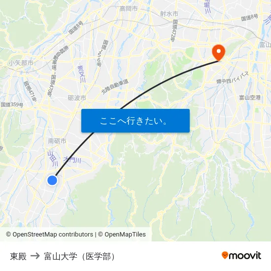 東殿 to 富山大学（医学部） map