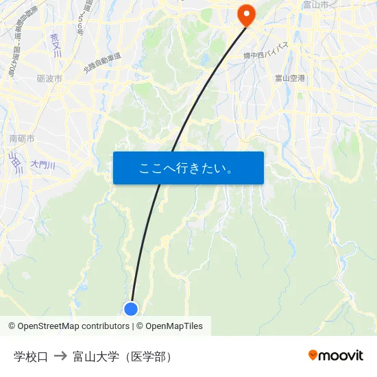 学校口 to 富山大学（医学部） map