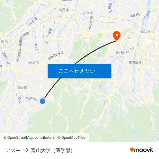 アスモ to 富山大学（医学部） map
