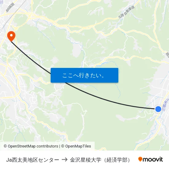 Ja西太美地区センター to 金沢星稜大学（経済学部） map