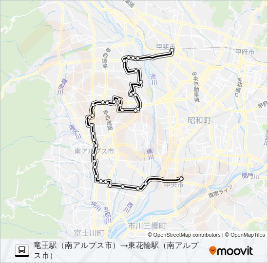 八田・甲西線（2・4・6・8便） Bus Line Map
