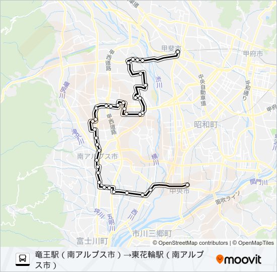 八田・甲西線（2・4・6・8便） バスの路線図