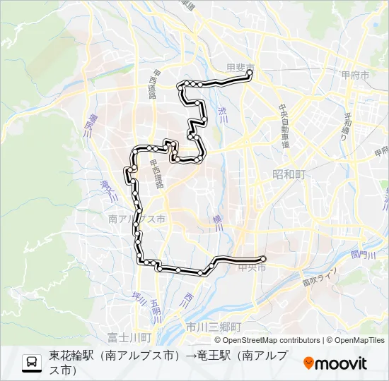 八田・甲西線（3・5・7便） Bus Line Map
