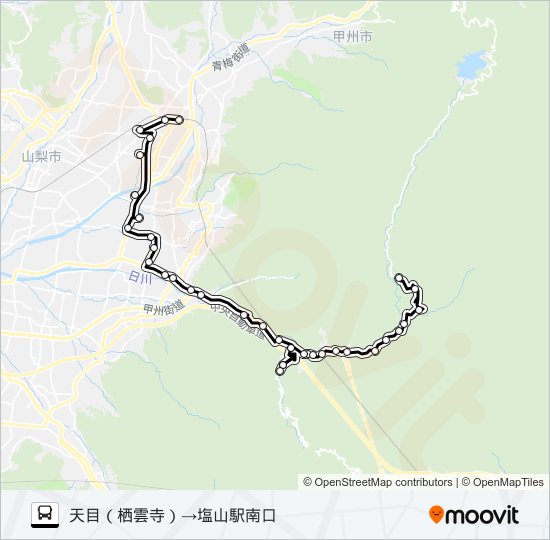 甲州市縦断線５・７便 bus Line Map