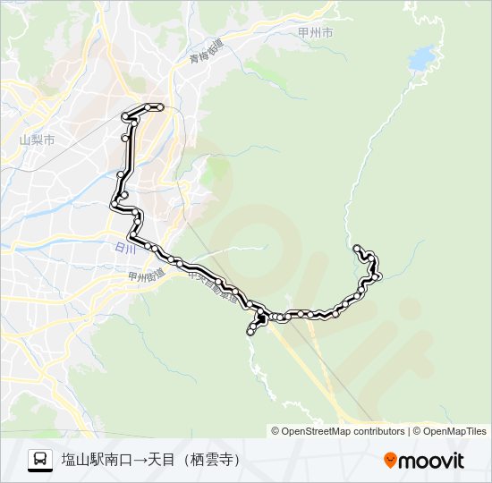 甲州市縦断線４・６・８便 Bus Line Map