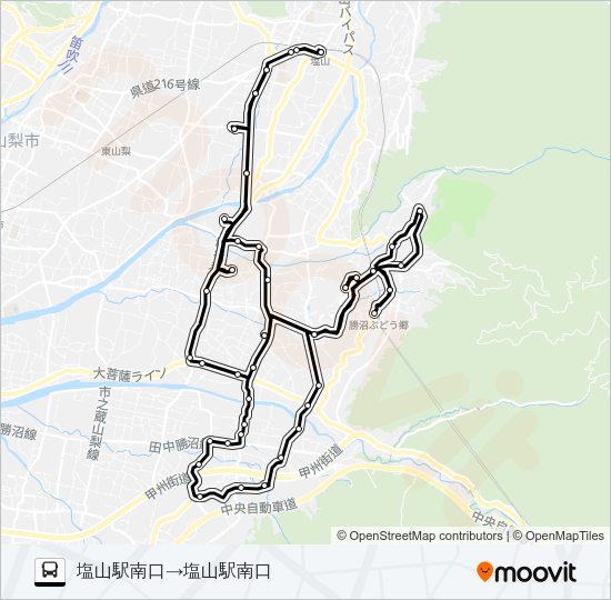 ぶどうコース２（平日）２便 Bus Line Map