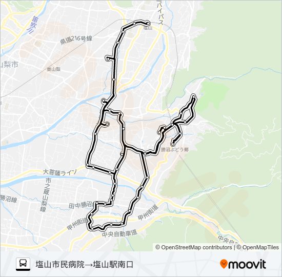 ぶどうコース２（平日）４便 bus Line Map