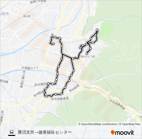 ぶどうコース２（平日）６便 Bus Line Map