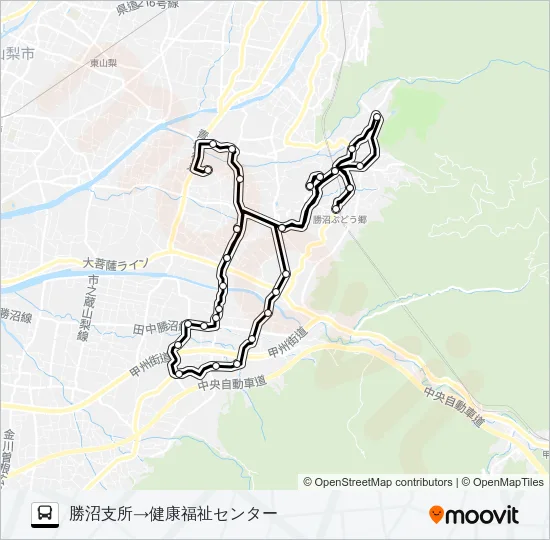 ぶどうコース２（平日）６便 Bus Line Map