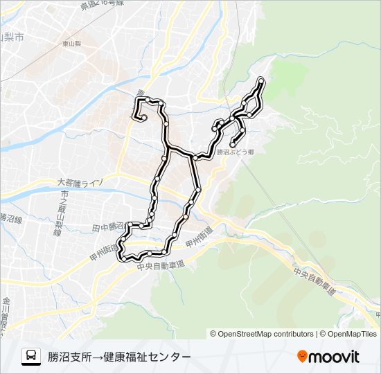 ぶどうコース２（平日）６便 bus Line Map
