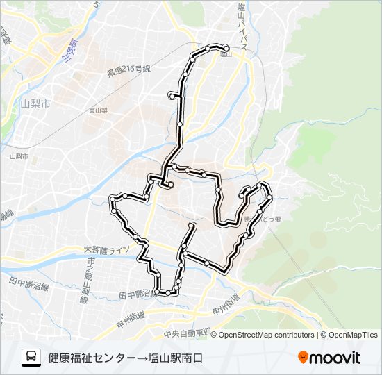 ワインコース１（平日）１便 bus Line Map