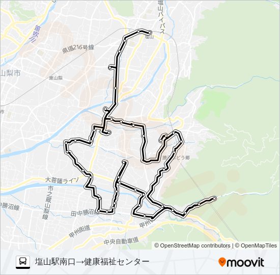 ワインコース１（平日）５便 Bus Line Map