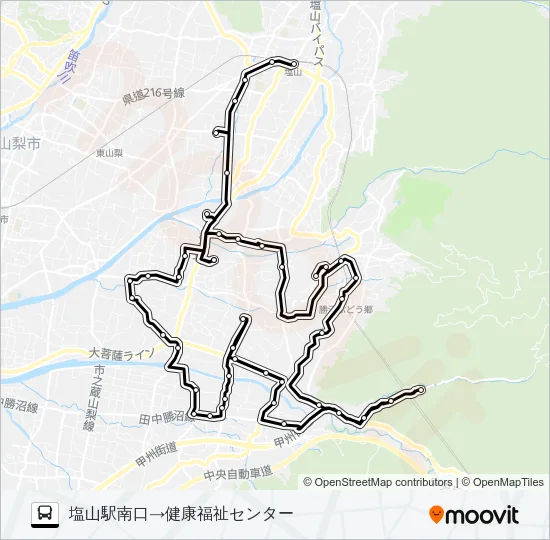 ワインコース１（平日）５便 Bus Line Map