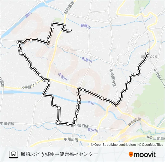 ワインコース２（平日）６便 Bus Line Map