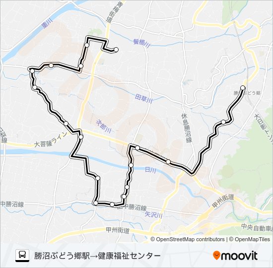ワインコース２（平日）６便 bus Line Map