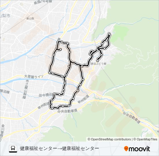 ぶどうコース１（土・日・祝日）１・３・５便 Bus Line Map